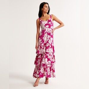 Abercrombie & Fitch Drama Ruffle Tiered Maxi Dress